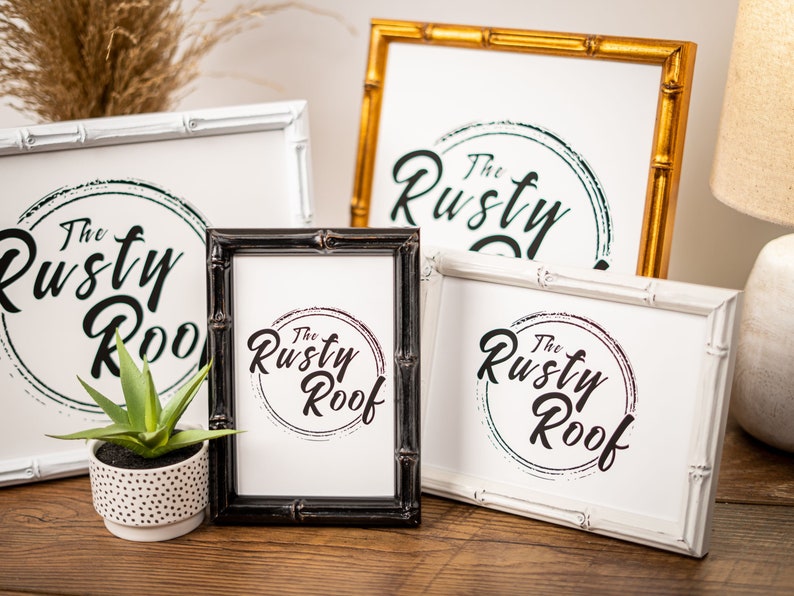 Bamboo Picture Frame Gold Bamboo Aged Black Bamboo 8x10 Etsy