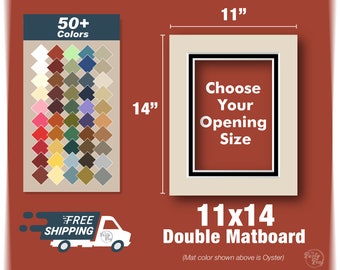 11x14 Premium Double Matboard - Variety of Colors and Sizes - Choose Your Size and Color! Custom Sizes, Openings for your Art and Photos