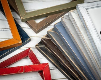 Weathered Emily - Choose Your Color/Size - Handmade Picture Frame - Solid Wood - Distressed Frame - Custom Sizes - Gallery Wall Decor