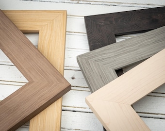 Wide Savannah Picture Frame - Choose Your Size and Finish - Clean-lined, Contemporary Photo Frame - Natural Wood Tones - Wide Frame