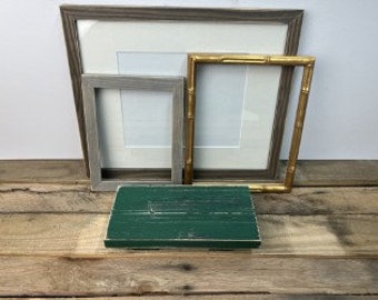 ON SALE - Rustic Picture Frame Set 5x10 Pedestal, 8x10, 6x8, 12x15 Gallery Wall Set, Closeout Frame Set, Handmade Frames, Lot 7