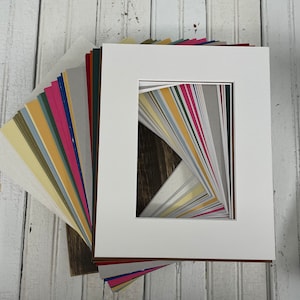 Lot of Matboards - Variety of Colors - 8x10 Matboard with opening for 5x7 Image - Lot of 30 Matboards - Free Shipping