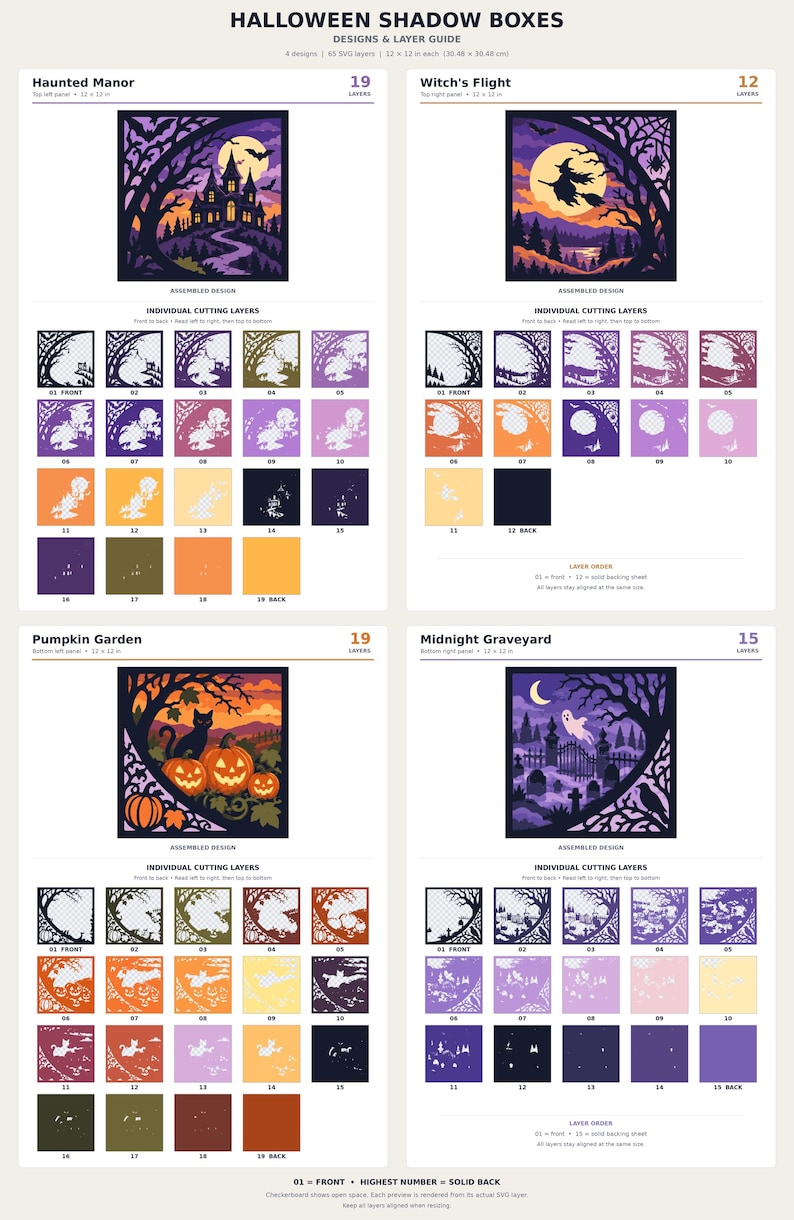 Layered Shadow Box File Halloween Shadow Box SVG Bundle,layered Paper Cut , Haunted House ...