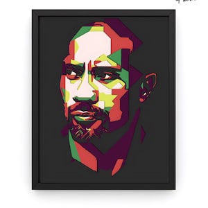 Actor de acción, cuadro de sombras de arte pop SVG, retrato multicapa (descarga digital)