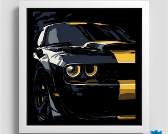 Caja de sombras SVG de coche deportivo para Cricut, corte de papel en capas 3D de Muscle Car, caja de sombras SVG multicapa