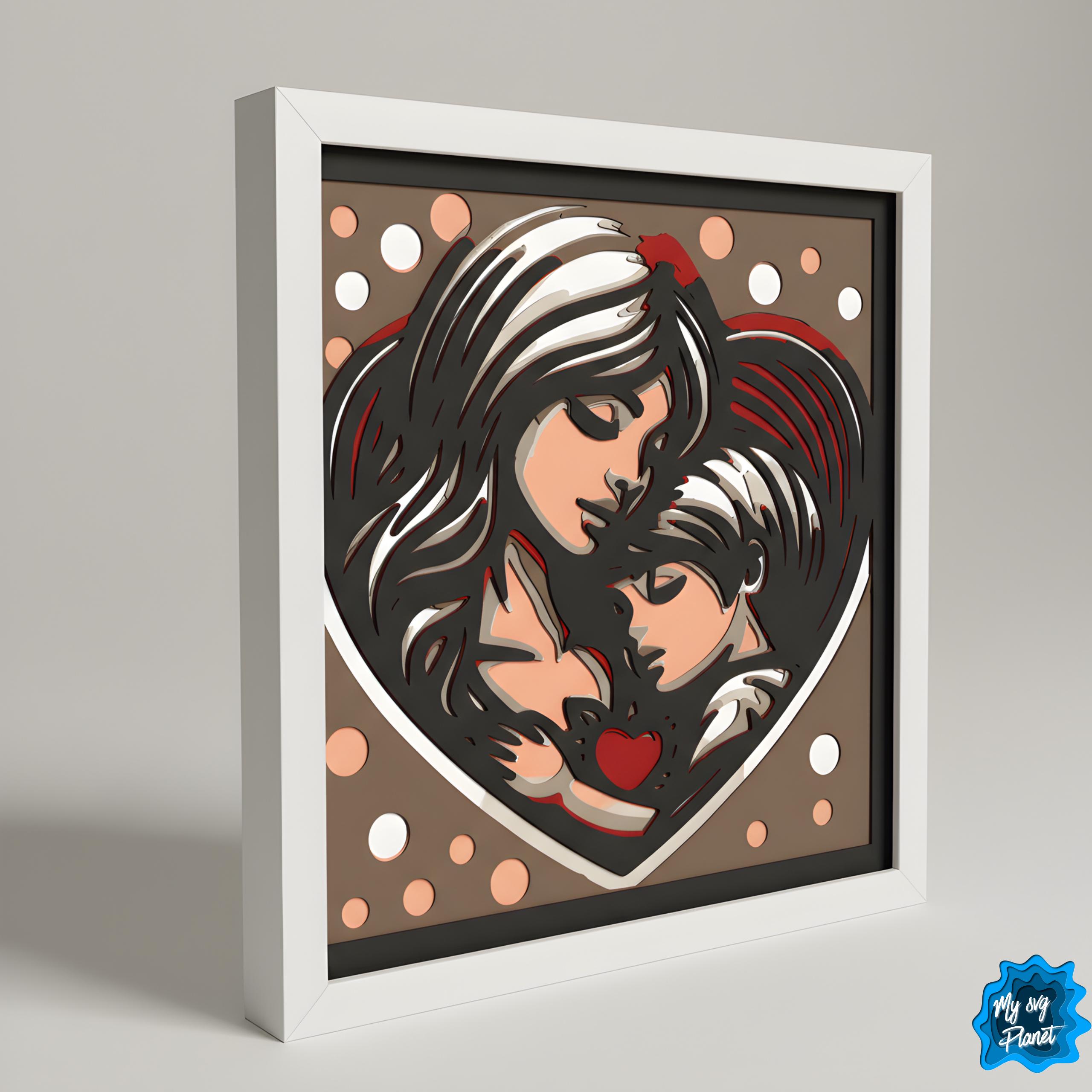 Mathor Shadow Mother and Child Shadow Box SVG, Mothers Day Layered Paper Cut, Mom ...