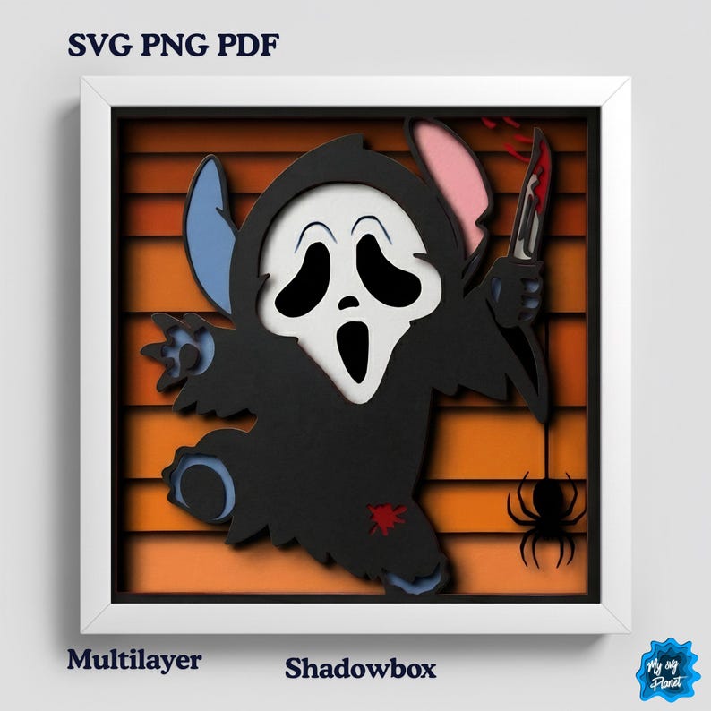 Spooky Alien Layered SVG, Halloween Shadow Box Template, Horror ...
