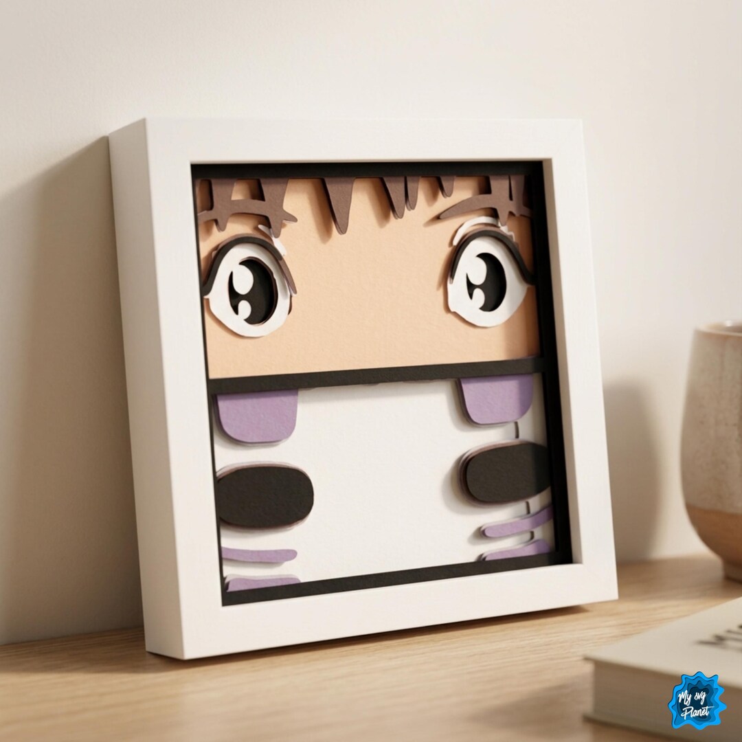 Shutterbox Anime Anime Girl Shadow Box SVG, Kawaii Manga Layered Paper Cut, 3D Light Box ...