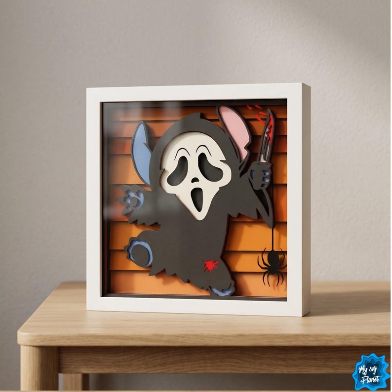 Spooky Alien Layered SVG, Halloween Shadow Box Template, Horror ...