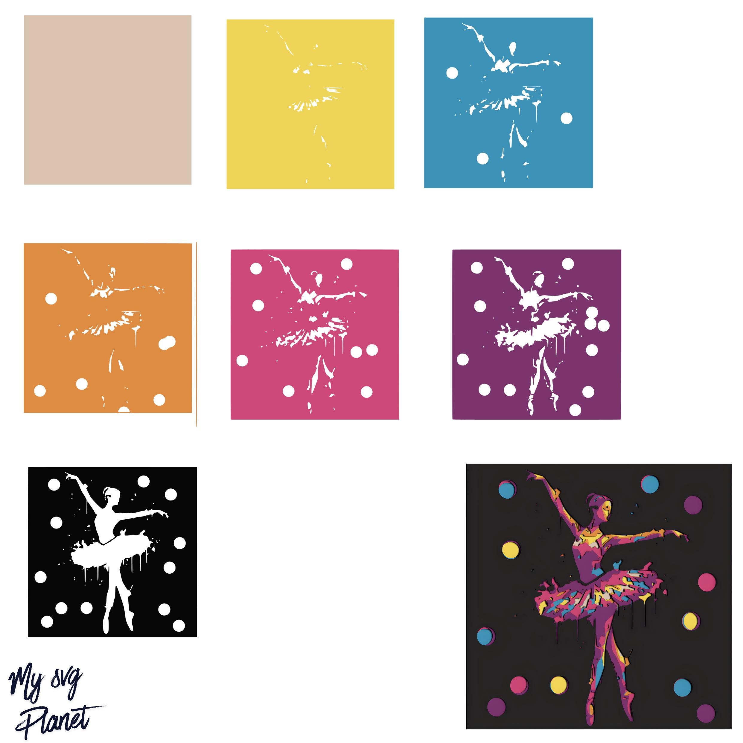 Vector Ballet Box Ballerina 3D Shadow Box SVG, Layered Ballet Dancer Paper Cut, Dance Art ...