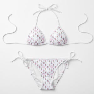 Pink Quilted Bikini Swimsuit | Cozy Patchwork Two-Piece Beachwear