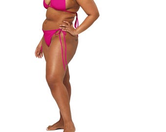 2 piece bright pink bikini set