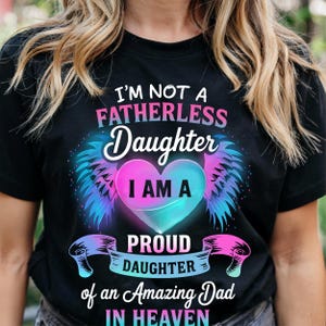 Fière fille d'un père céleste PNG - Sublimation commémorative pour chemise fille orpheline de père, téléchargement numérique