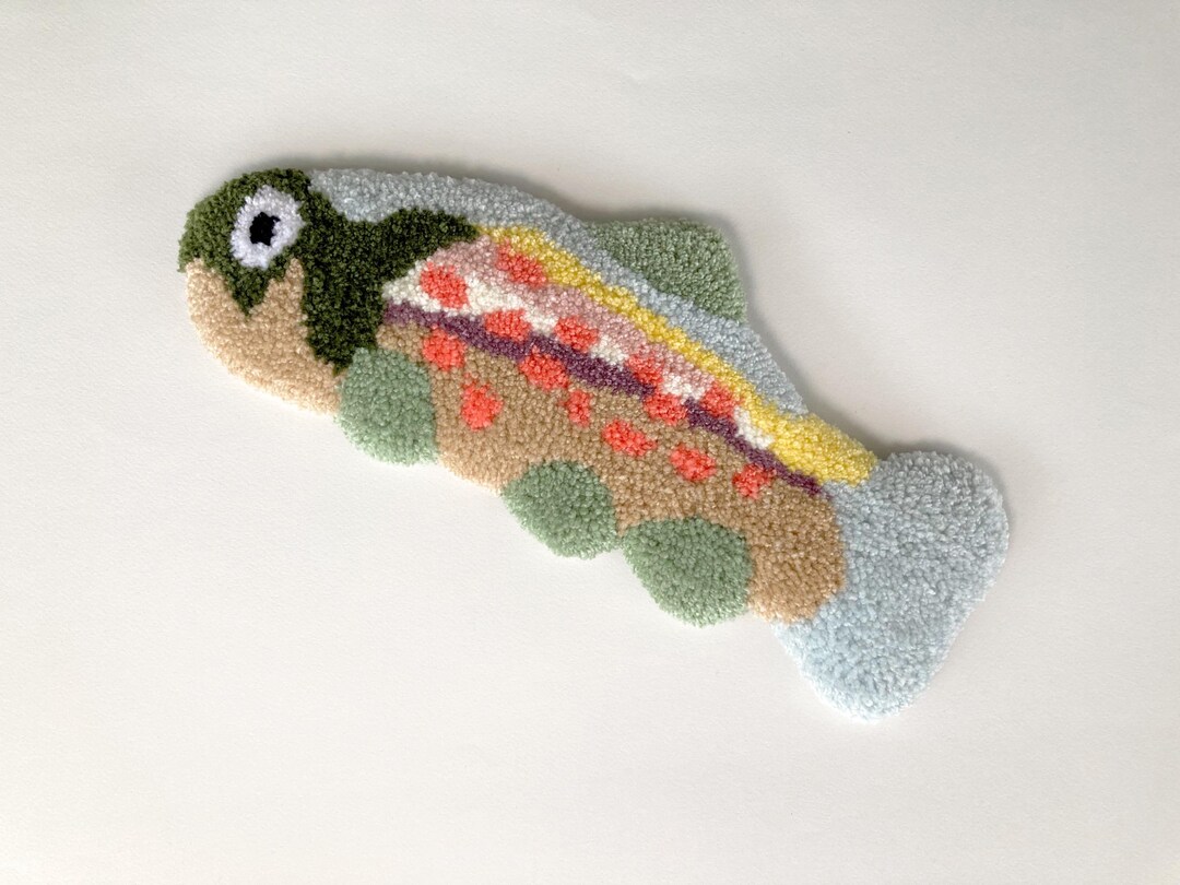 Fish Nursery Decor, Rainbow Trout Wall Rug, Fishing Buddy Gift ...