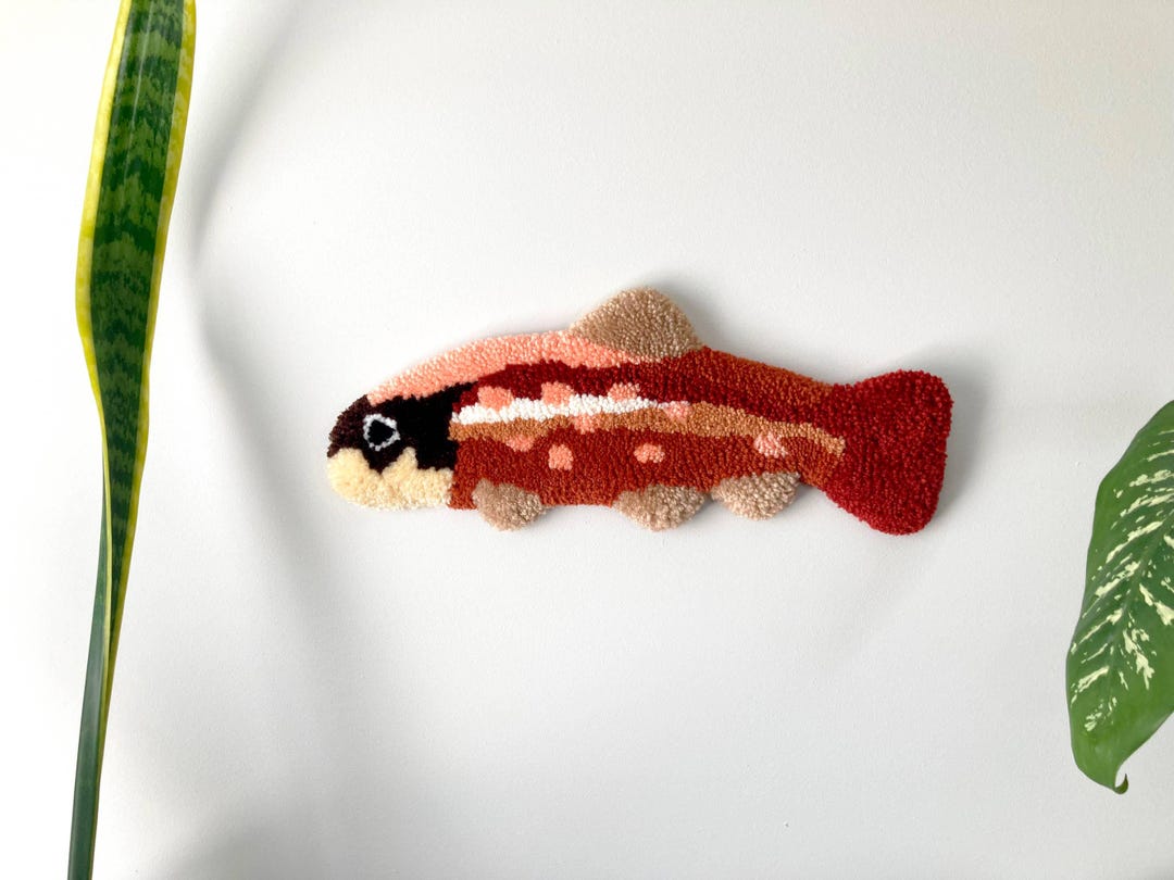 Trout Tufted Wall Art, Fish Nursery Decor, Sardine Tufting Wall Rug ...