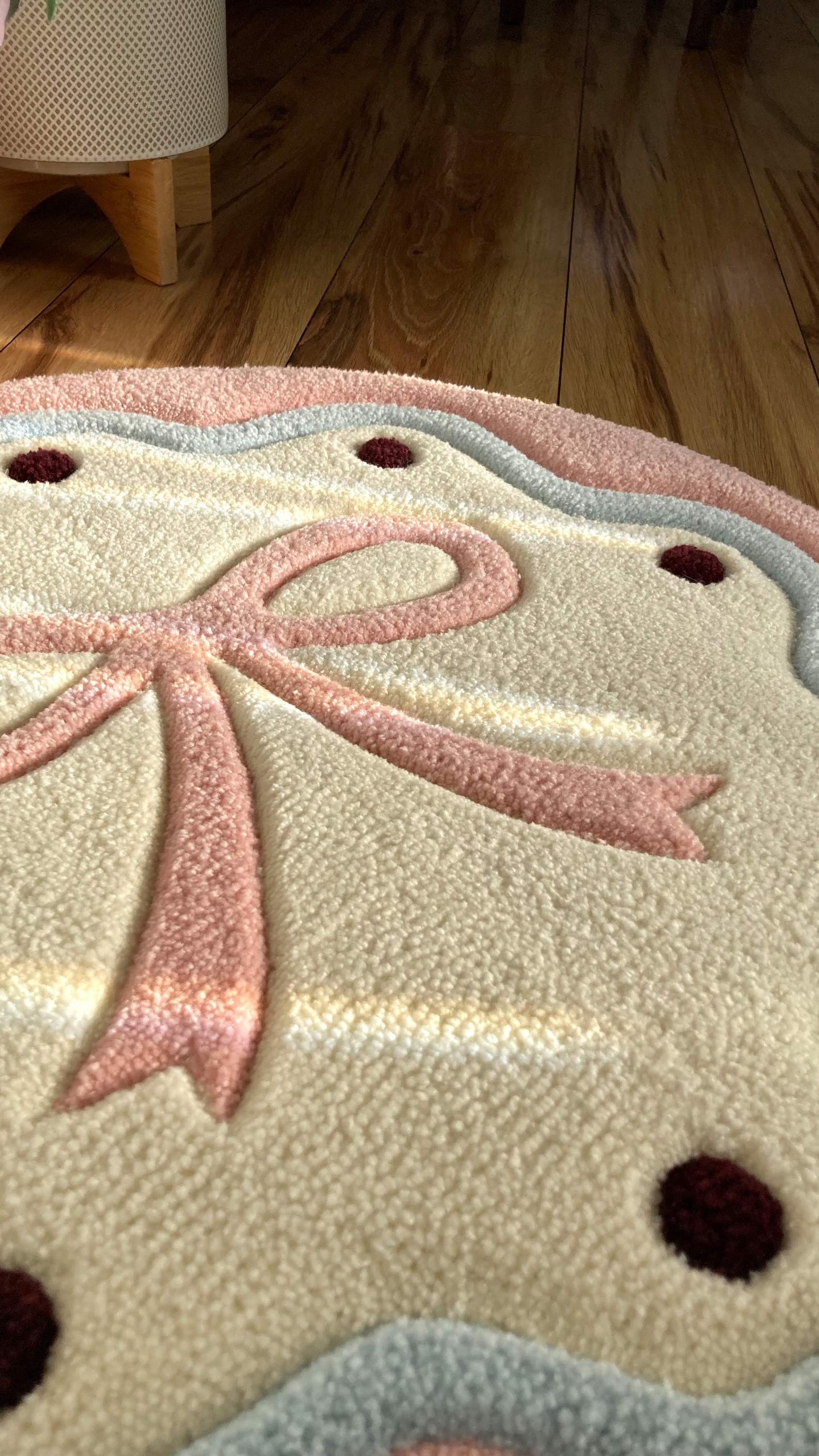 Coquette Rug Pink Bow Round Area Rug, Coquette Decoration, Girl Dorm Room Carpet ...