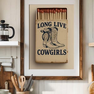 Vintage Cowgirl Poster - Western Wall Art, Retro Rodeo Print, Country Home Decor, Cowgirl Aesthetic, Digital Download