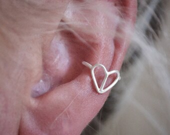 Heart Ear Cuff - Sterling Silver