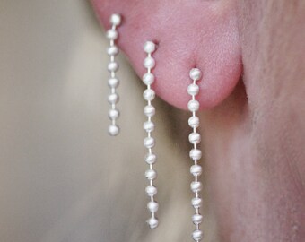 Ball Chain Earrings - Sterling Silver - Small, Medium, and Large