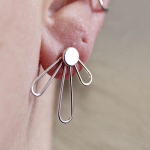 Flower Petal Statement Earrings - Sterling Silver