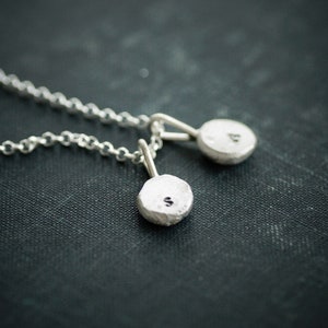 Recycled Sterling Letter Pendants - Silver Necklace - Stamped