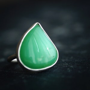Chrysoprase Ring - Statement Ring - Sterling Silver - Size 6.75 image 2