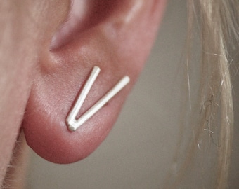 Double Bar Ear Climber - Sterling Silver