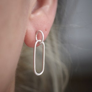 Chain Link Earrings - Sterling Silver