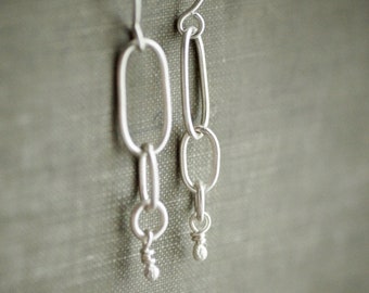 Dangle Earrings - Sterling Silver - Handmade Chain