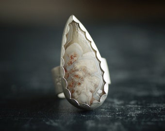 Crazy Lace Agate Ring - Sterling Silver - Size 7 - Gemstone Ring