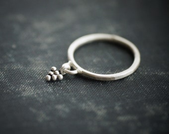 Triangle Dangle Ring - Tiny Charm Ring - Sterling Silver