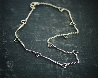 Heart Necklace - Sterling Silver - Handmade Links