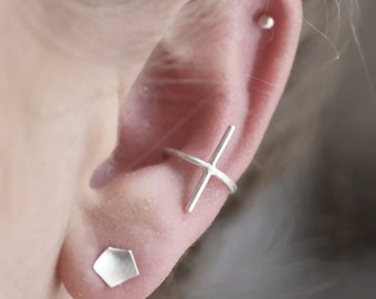 Sterling Silver Cuff Earring - Bar Cuff