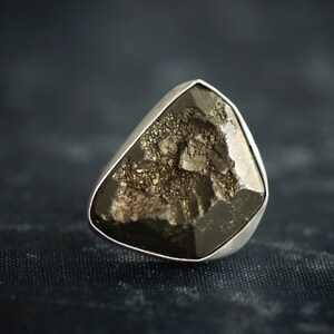 Chunky Pyrite Ring - Sterling Silver - Size 5