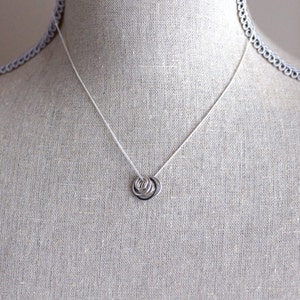 Sterling Necklace with Rings Black and White Collection image 2