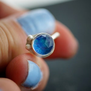 Blue Aurora Opal Ring Size 5.5 Faceted Sterling Silver image 7