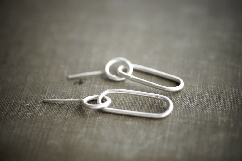 Chain Link Earrings Sterling Silver image 4