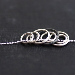 Sterling Necklace with Rings Black and White Collection image 4