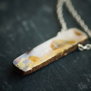 Boulder Opal Pendant on Sterling Silver Chain Necklace