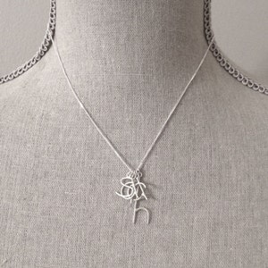 The Original E is for Emmy, Pick Your Letter, Custom Initial Letter Necklace, Sterling Silver on Chain image 5