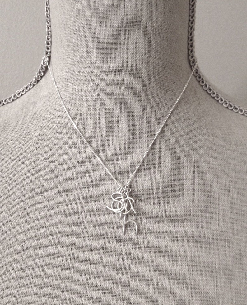 The Original E is for Emmy, Pick Your Letter, Custom Initial Letter Necklace, Sterling Silver on Chain image 5