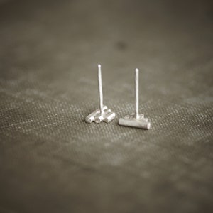 Petite Pyramid Earrings Triangle Posts Sterling Silver Studs image 8