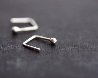 Sterling Ball Studs with Unique Tail