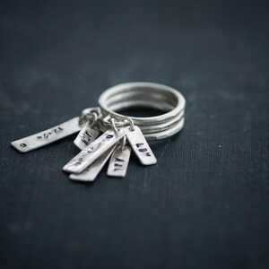 Dangling Charm Ring Sterling Silver Personalized Stamped Tags image 9