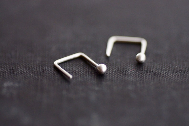 Sterling Ball Studs with Unique Tail image 2