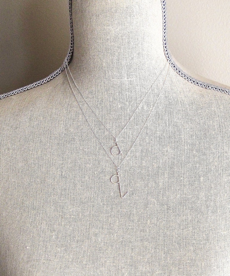 The Original E is for Emmy, Pick Your Letter, Custom Initial Letter Necklace, Sterling Silver on Chain image 3