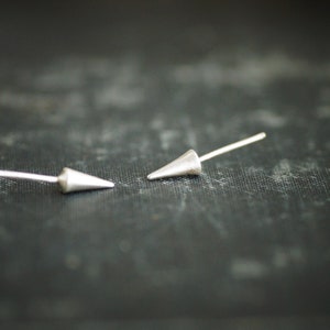 Black Sterling Silver Spike Studs Oxidized Earrings image 2