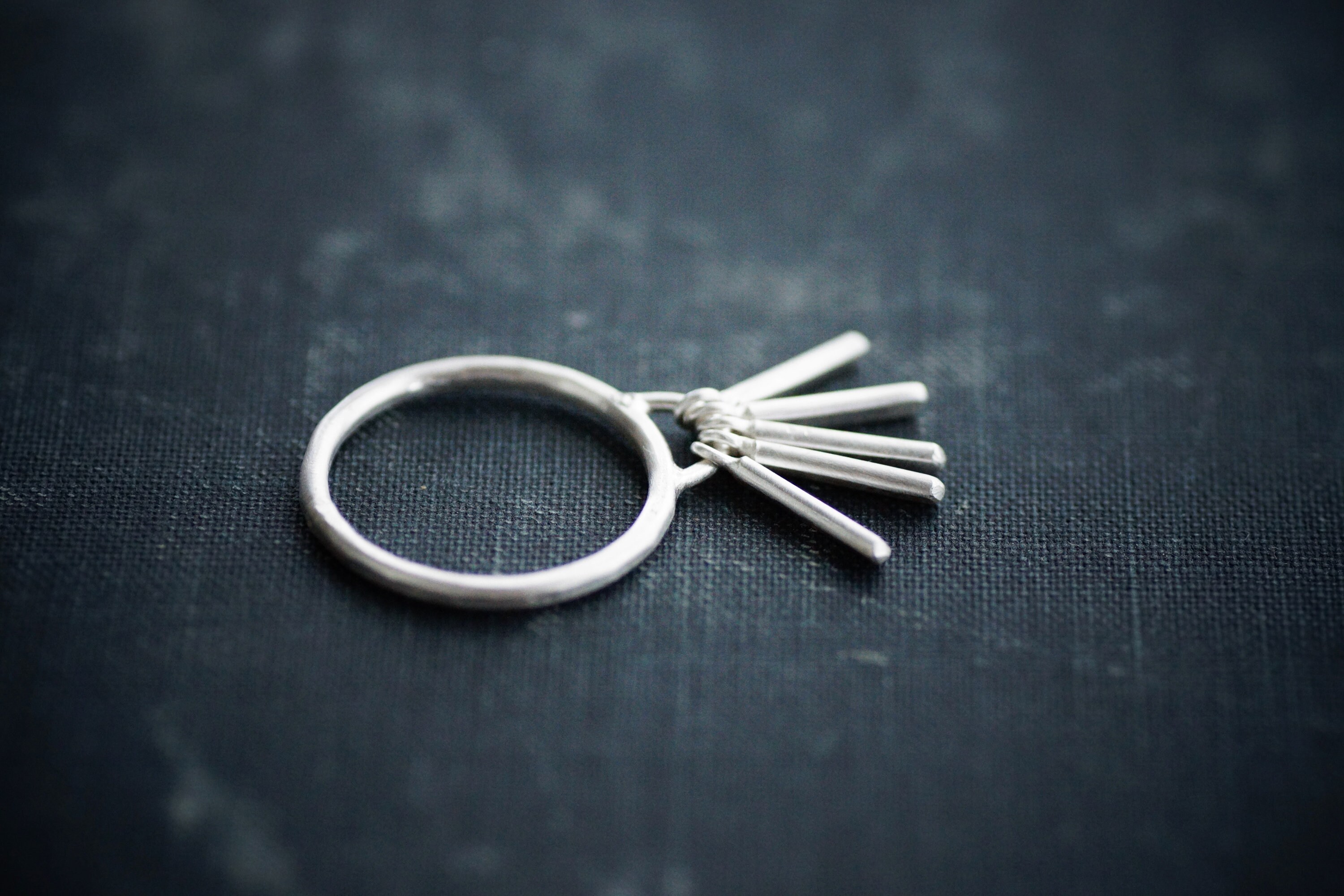 Dangle Rings Silver Cluster Dangle Ring - Sterling Silver - Charm Ring - Etsy
