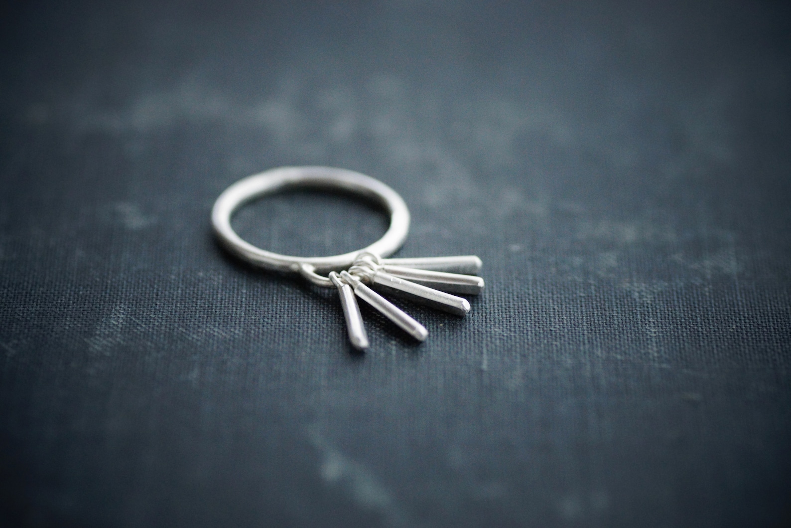 Cluster Dangle Ring - Sterling Silver - Charm Ring - Etsy