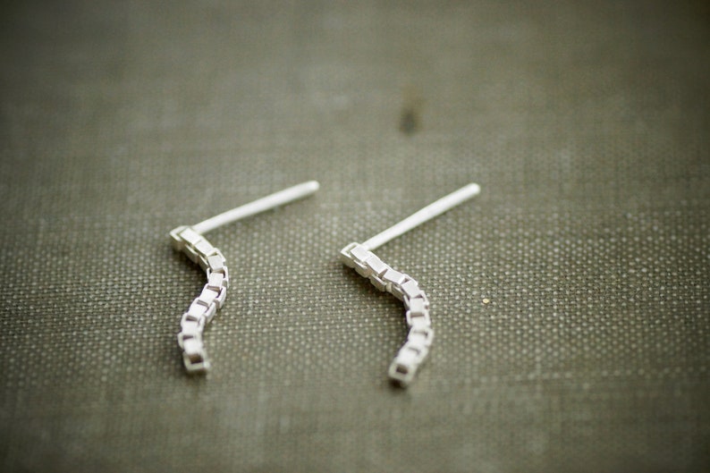 Box Chain Earrings Sterling Silver image 6